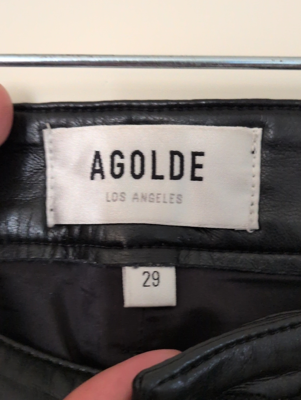 Agolde Black Recycled Leather Shorts - Picture 6 of 8